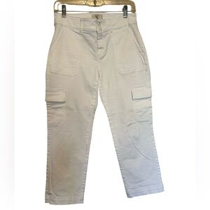 LOFT Cream Straight Crop Pants